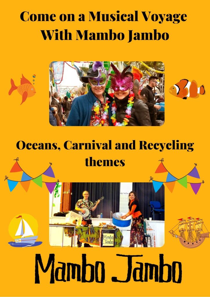 Come on a musical voyage with Mambo Jambo, Oceans, Carnival and Recycling themes